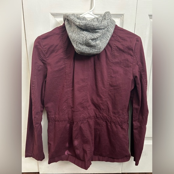 Love Tree Burgundy Utility Jacket with Gray Hood - Picture 3 of 3
